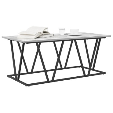 vidaXL Γκρι τραπέζι καφέ 100x50x40cm Φτιαγμένο από επεξεργασμένο ξύλο και μέταλλο