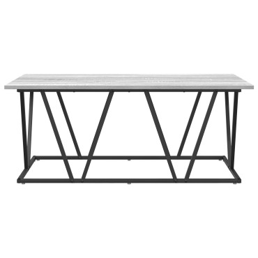 vidaXL Γκρι τραπέζι καφέ 100x50x40cm Φτιαγμένο από επεξεργασμένο ξύλο και μέταλλο