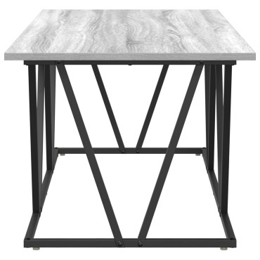 vidaXL Γκρι τραπέζι καφέ 100x50x40cm Φτιαγμένο από επεξεργασμένο ξύλο και μέταλλο