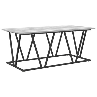 vidaXL Γκρι τραπέζι καφέ 100x50x40cm Φτιαγμένο από επεξεργασμένο ξύλο και μέταλλο
