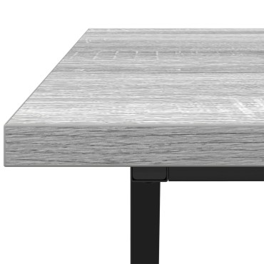 vidaXL Γκρι τραπέζι καφέ 100x50x40cm Φτιαγμένο από επεξεργασμένο ξύλο και μέταλλο