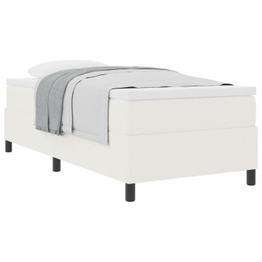 vidaXL Κρεβάτι με Στρώμα Κρέμα 100x200 cm Υφάσμα Βελούδου