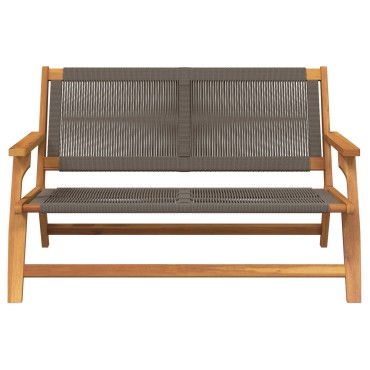 vidaXL Πάγκος Κήπου Γκρι 76x122x73cm Μασίφ Ξύλο Ακακίας