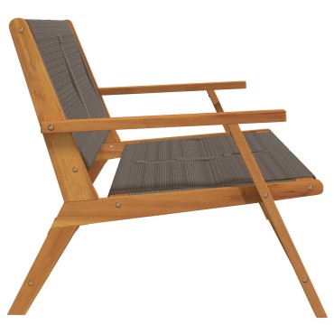 vidaXL Πάγκος Κήπου Γκρι 76x122x73cm Μασίφ Ξύλο Ακακίας