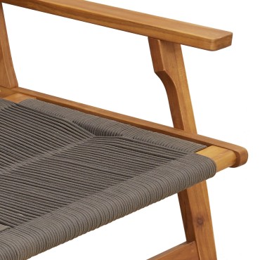 vidaXL Πάγκος Κήπου Γκρι 76x122x73cm Μασίφ Ξύλο Ακακίας