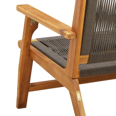 vidaXL Πάγκος Κήπου Γκρι 76x122x73cm Μασίφ Ξύλο Ακακίας