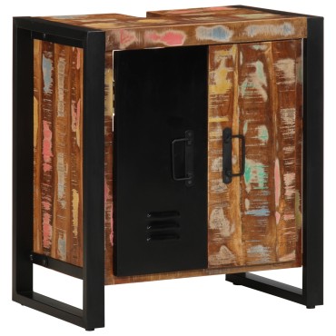 vidaXL Ντουλάπι Μπάνιου Πολύχρωμο 55x35x60cm Μασίφ Ξύλο Ανακυκλωμένο