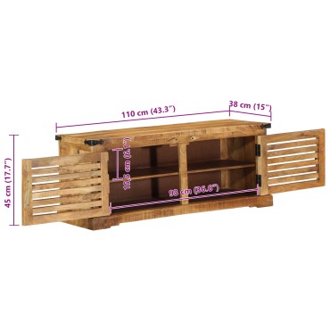 vidaXL πάγκος παπουτσιών 110x38x45cm από μασίφ ξύλο μάνγκο