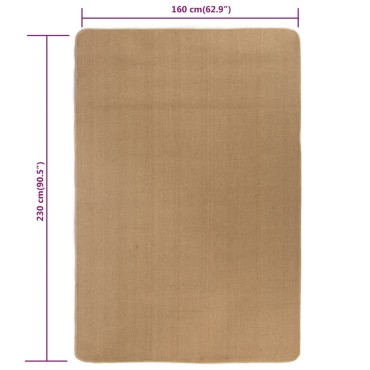 vidaXL Χαλί Φυσικό Χρώμα 160x230cm Γιούτα με Υπόστρωμα από Λάτεξ