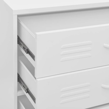 vidaXL Συρταριέρα Λευκό 80x35x101,5cm από Ατσάλι 1 τεμ.