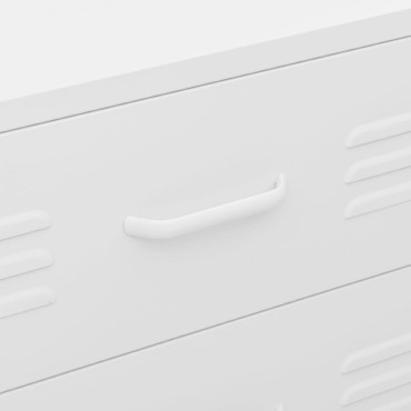 vidaXL Συρταριέρα Λευκό 80x35x101,5cm από Ατσάλι 1 τεμ.