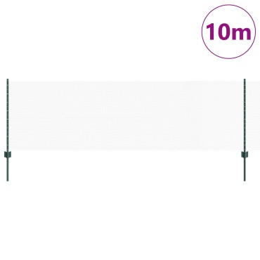 Φράχτες vidaXL 5 τμχ U-Channel Πράσινοι 80cm Χάλυβας, Φράχτης Εξαγώνου vidaXL Πράσινος 0.8x10 μ Χάλυβας