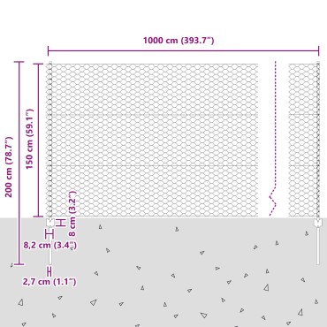 Στυλοί Φράχτη vidaXL 5 τμχ U-Channel Πράσινοι 150 εκ Χάλυβας, Εξαγωνικός Φράχτης vidaXL Πράσινος 1.5x10 μ Χάλυβας