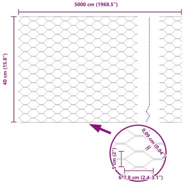 vidaXL Στήλες Φράχτη 11 τεμ U-Channel Πράσινο 40cm Ατσάλι, vidaXL Εξαγωνικός Φράχτης Πράσινο 0.4x50 μ Ατσάλι