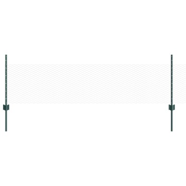 vidaXL Στύλοι Φράκτη 11 τμχ U-Channel Πράσινοι 60cm Χάλυβας, vidaXL Εξαγωνικός Φράκτης Πράσινος 0.5x50 μ Χάλυβας