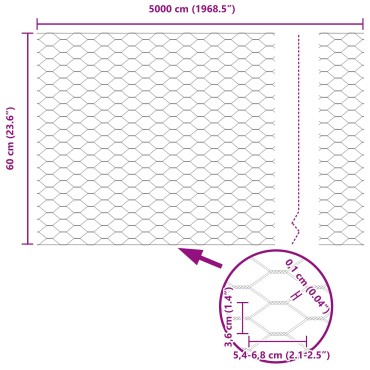 Πόδια φράχτη vidaXL 11 τεμ U-Channel Πράσινα 60cm Ατσάλι, Φράκτης εξαγώνου vidaXL Πράσινος 0,6x50 μ Ατσάλι