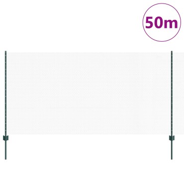 vidaXL Στήλες Φράκτη 11 τεμ U-Channel Πράσινο 120cm Χάλυβας, vidaXL Εξαγωνικός Φράκτης Πράσινος 1,2x50 μ Χάλυβας