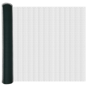 vidaXL Στήλες Φράκτη 11 τεμ U-Channel Πράσινο 120cm Χάλυβας, vidaXL Εξαγωνικός Φράκτης Πράσινος 1,2x50 μ Χάλυβας