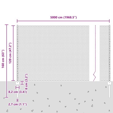 Πόλοι φράχτη vidaXL 11 τεμ U-Channel Πράσινος 120cm Χάλυβας, Εξαγωνικός φράχτης vidaXL Πράσινος 1.2x50 μ. Χάλυβας