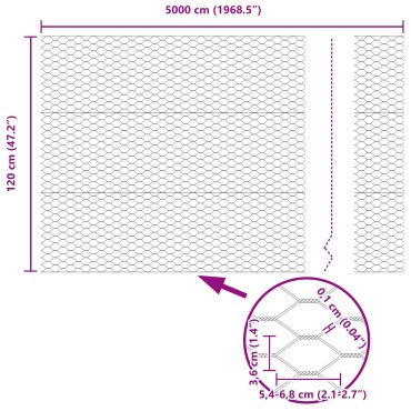 vidaXL Υποστηρίγματα Φράχτη 11 τμχ U-Channel Πράσινο 120cm Χάλυβας, vidaXL Εξαγωνικός Φράχτης Πράσινος 1,2x50 μ Χάλυβας