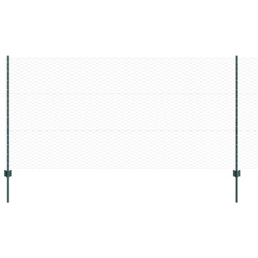 vidaXL Υποστηρίγματα Φράχτη 11 τμχ U-Channel Πράσινο 120cm Χάλυβας, vidaXL Εξαγωνικός Φράχτης Πράσινος 1,2x50 μ Χάλυβας