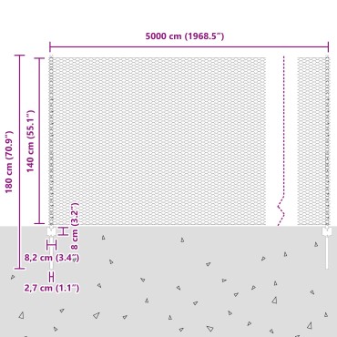 vidaXL Στηρίγματα Φράχτη 11 τεμ U-Channel Πράσινο 140cm Χάλυβας, vidaXL Εξαγωνικός Φράχτης Πράσινος 1,4x50 μ Χάλυβας