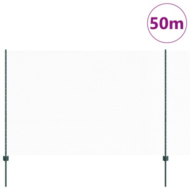 Πόδια Φράχτη vidaXL 11 τμχ U-Channel Πράσινο 150cm Χάλυβας, Εξαγωνικός Φράχτης vidaXL Πράσινος 1.5x50 μ Χάλυβας