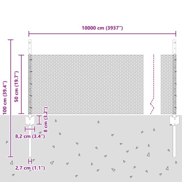 Πόστα Φράχτη vidaXL 11 τεμ U-Channel Πράσινο 60cm Χάλυβας, Εξαγωνικός Φράχτης vidaXL Πράσινος 0.5x100 μ Χάλυβας