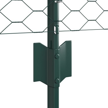 Πόμολα Fencing 11 τεμ U-Channel Πράσινα 60cm Σχάρα, vidaXL Εξαγωνικός Φράχτης Πράσινος 0.5x100 μ Σχάρα
