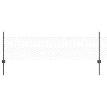 vidaXL Στήλες Φράχτη 11 τμχ U-Channel Γκρι 60cm Χάλυβα, vidaXL Εξαγωνικός φράχτης Γκρι 0,5x100 μ Χάλυβα