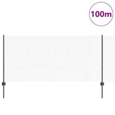 vidaXL Στυλοί Φράχτη 22 τεμ U-Channel Γκρι 100cm Ατσάλι, vidaXL Εξαγωνικός Φράχτης Γκρι 1x100 μ Ατσάλι
