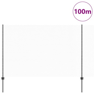 vidaXL Πόλοι Φράχτη 22 τεμ U-Channel Γκρι 150cm Χάλυβας, vidaXL Εξαγωνικός Φράχτης Γκρι 1.5x100 μ Χάλυβας