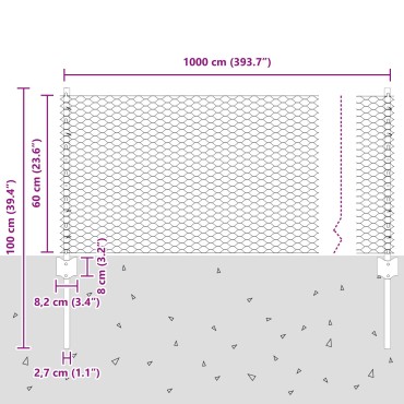 ίδια πίλωση vidaXL 5 τεμ U-Channel 60cm γαλβανισμένο ατσάλι, ίδια πίλωση vidaXL εξαγωνικός φράχτης 0.6x10 μ γαλβανισμένο ατσάλι