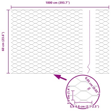 vidaXL Στήλες Φράχτης 5 τεμ U-Channel 60cm Γαλβανισμένο Ατσάλι, vidaXL Εξαγωνικός Φράχτης 0.6x10 m Γαλβανισμένο Ατσάλι