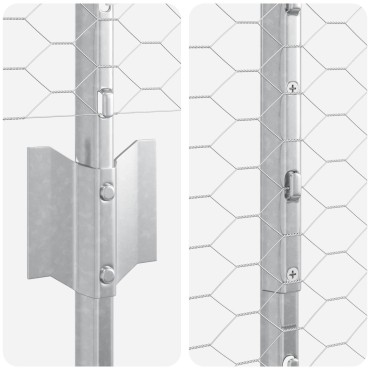 Φράχτες vidaXL 22 pcs U-Channel 160cm Γαλβανισμένο Ατσάλι, Εξαγωνικός Φράχτης vidaXL 1.6x25 μ Γαλβανισμένο Ατσάλι