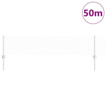 vidaXL Πόλοι Περίφραξης 11 τμχ U-Channel 40cm Γαλβανισμένο Ατσάλι, vidaXL Εξαγωνική Περίφραξη 0.4x50 μ Γαλβανισμένο Ατσάλι