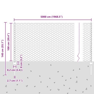 vidaXL Φράκτες Posts 10 τεμ U-Channel 140cm Γαλβανισμένο Ατσάλι, vidaXL Εξαγωνικός Φράκτης 1x50 μ Γαλβανισμένο Ατσάλι