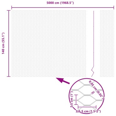 Φράχτες vidaXL 22 τμχ U-Channel 140cm Γαλβανισμένος Χάλυβας, Φράχτης vidaXL Εξαγωνικός 1,4x50 μ Γαλβανισμένος Χάλυβας