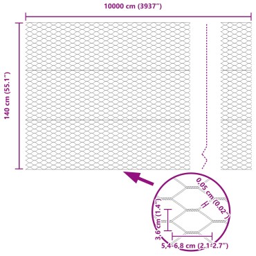 Φράχτες vidaXL 22 τεμ U-Channel 140cm γαλβανισμένο ατσάλι, Φράχτης Hexagon 1.4x100 m γαλβανισμένο ατσάλι