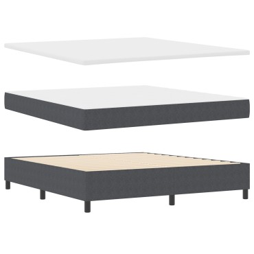 vidaXL Κρεβάτι Box Spring με Στρώμα Σκούρο Γκρι Ύφασμα Βελουτέ