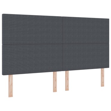 vidaXL Κρεβάτι Box Spring με Στρώμα Σκούρο Γκρι Ύφασμα Βελουτέ