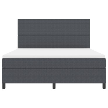 vidaXL Κρεβάτι Box Spring με Στρώμα Σκούρο Γκρι Ύφασμα Βελουτέ