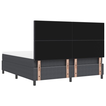 vidaXL Κρεβάτι Box Spring με Στρώμα Σκούρο Γκρι Ύφασμα Βελουτέ