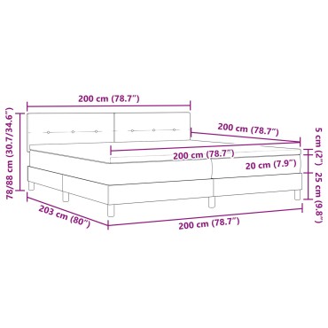 vidaXL Κρεβάτι Σκηνής με Στρώμα Σκούρο Καφέ 200x200 εκ. Υφάσματος