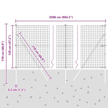 vidaXL Ευρωπαϊκή περίφραξη με 13 Πόστες 1.2x25 μ Γαλβανισμένο Ατσάλι Πράσινο