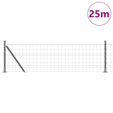 vidaXL Ευρωπαϊκό Φράχτη με 13 Γλωττίτσες 0.6x25 m Γαλβανισμένο Ατσάλι