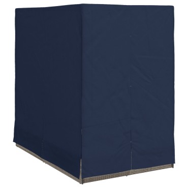 vidaXL Διπλή ξαπλώστρα Μαύρο 205x129x200cm συνθετικό ρατάν