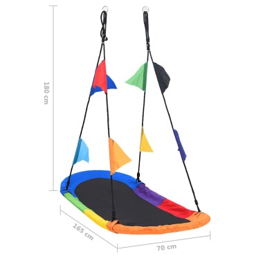 vidaXL Κούνια Φωλιά με Σημαίες 165 x 70 εκ.
