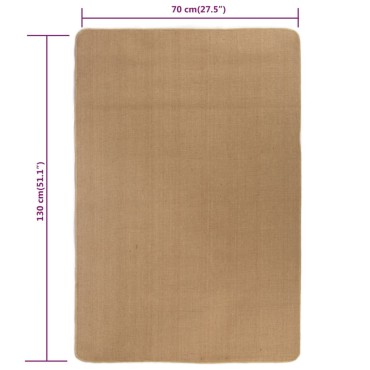 vidaXL Χαλί Φυσικό Χρώμα 70x130cm Γιούτα με Υπόστρωμα από Λάτεξ