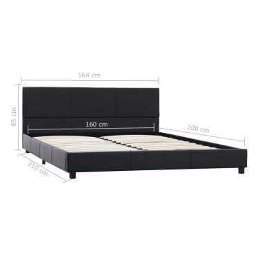 vidaXL Πλαίσιο Κρεβατιού Μαύρο 160 x 200 εκ. από Συνθετικό Δέρμα